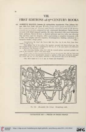 VIII. First editions of 15th century books (Nr.121-137)