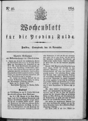 Nr. 46, Ausgabe vom 18. November 1854