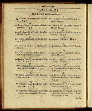 Catalogus Quaestionum Controversarum.