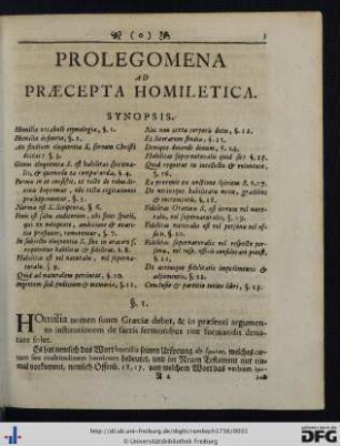 Prolegomena ad Praecepta Homiletica.