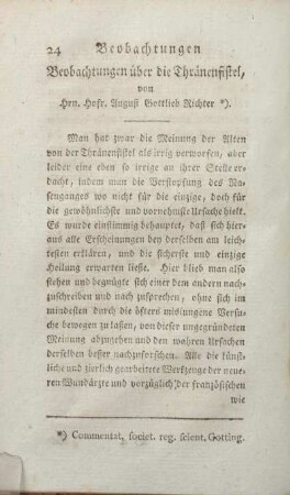 Beobachtungen ... von Hrn. Hofr. August Gottlieb Richter