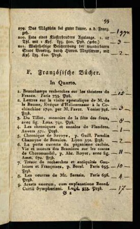 99-110, F. Französische Bücher
