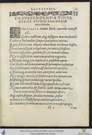 De suspendenda vindicta et studio patientiae
