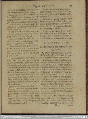 Caput Octavum De Methodo praeparandi vina apparantia