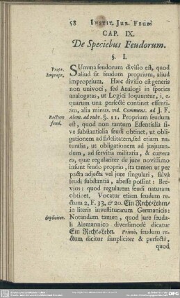 Cap. IX. De Speciebus Feudorum