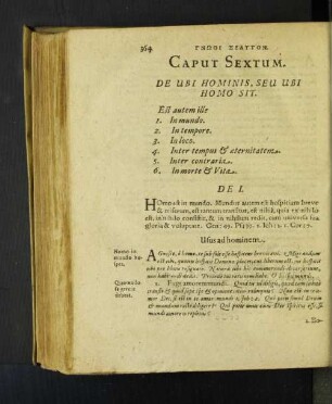 Caput Sextum. De Ubi Hominis, Seu Ubi Homo Sit.