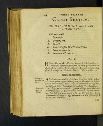 Caput Sextum. De Ubi Hominis, Seu Ubi Homo Sit.