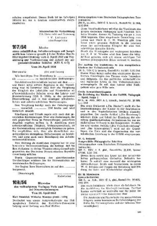 Hinweise des volkseigenen Verlages Volk und Wissen auf Neuerscheinungen : 108/54 vom 24. April 1954