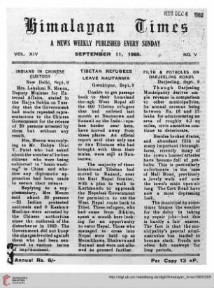 No. V (11 September 1960)
