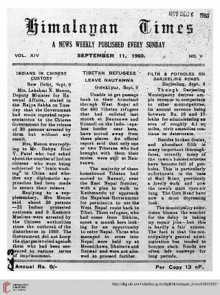No. V (11 September 1960)