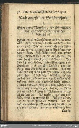 Nach angestellter Selbstprüfung