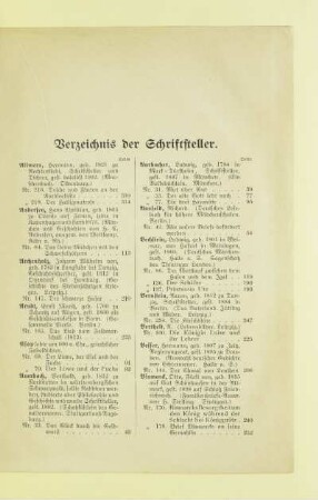 Verzeichnis der Schriftsteller