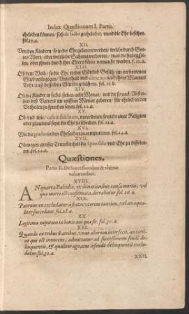 Quaestiones. Partis II. De Successionibus & ultimis voluntatibus.
