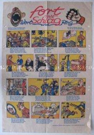 Bilderbogen zur Reichstagswahl im September 1930 mit Karikaturen und Versen gegen die NSDAP