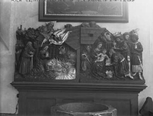 Relief mit der Darstellung Christi Geburt und der Anbetung der Heiligen Drei Könige