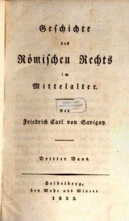 Geschichte des Römischen Rechts im Mittelalter, 3