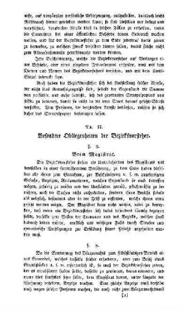 Tit. II. Besondere Obliegenheiten der Bezirksvorsteher