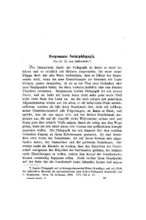 Bergemanns Sozialpädagogik