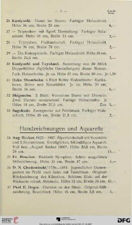 Handzeichnungen und Aquarelle (Nr. 34-95)