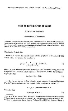 Map of tectonic flux of Japan
