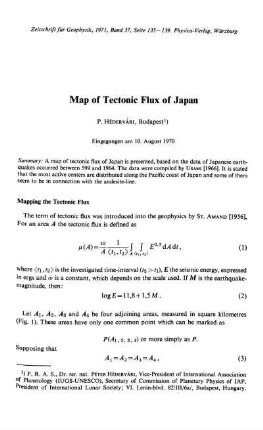 Map of tectonic flux of Japan