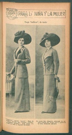 Traje "tailleur", de tarde - [Ilustración] : Para la niña y la mujer