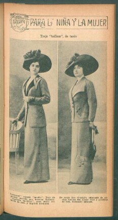 Traje "tailleur", de tarde - [Ilustración] : Para la niña y la mujer