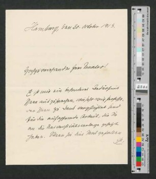 Brief an Werner von Melle