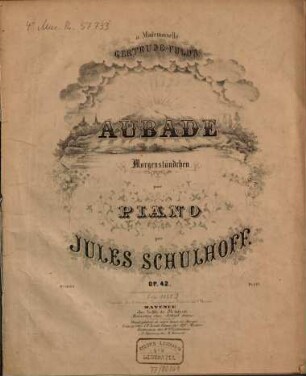 Aubade : Morgenständchen ; pour piano ; op. 42