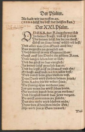 Der XXI. Psalm. - Der XXX. Psalm.