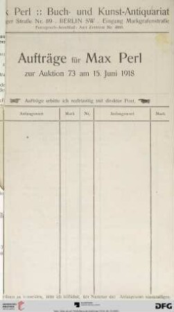 Aufträge für Max Perl