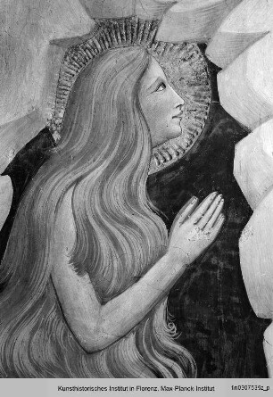 Kapellenausmalung : Stifterbild und Heilige der Eingangswand : Die heilige Magdalena
