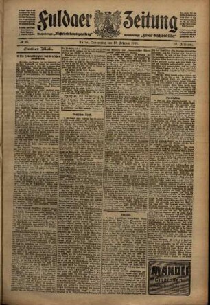 Zweite Ausgabe vom Donnerstag, den 10. Februar 1910.