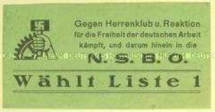 Sammlung von Handzetteln und Aufklebern verschiedener Parteien aus der Weimarer Republik (aufgeklebt)