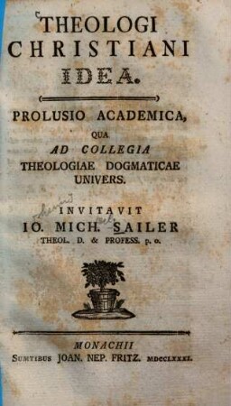 Theologi christiani idea : prolusio academica