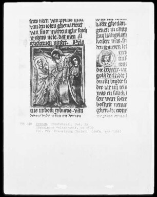 Kreuzigung Christi; Fol. 22v der Sächsischen Weltchronik