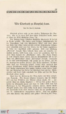 Wie Eberbach zu Kurpfalz kam
