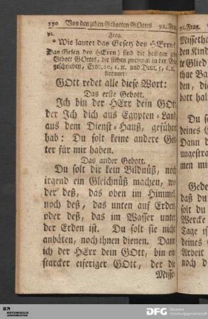 Von den zehen Gebotten GOttes.