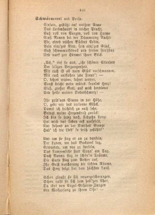 Schwärmerei und Prosa.