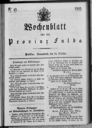 Nr. 43, Ausgabe vom 24. Oktober 1863