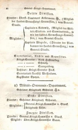 2) Militair-Oeconomie-Departement.