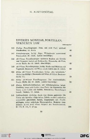 Diverses Mobiliar, Porzellan, Verduren usw. (Nr. 246-366)