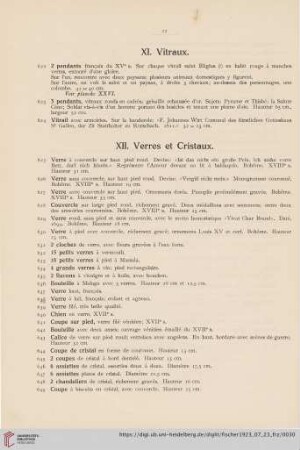 XII. Verres et Cristaux (No. 625 - 654)