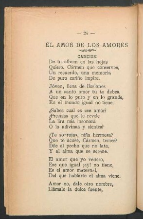 El amor de los amores : Canción