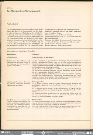 Vom Wohngebiet zum Wohnungsgrundriß : Wohnen