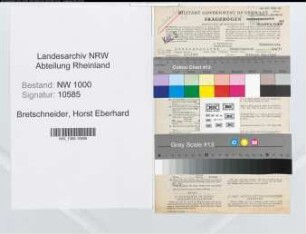 Entnazifizierung Horst Eberhard Bretschneider, geb. 06.01.1912 (Ingenieur)