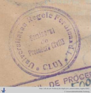 [Provenienz]: Universitatea Regele Ferdinand I din Cluj