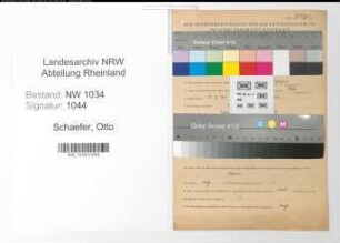 Entnazifizierung Otto Schaefer , geb. 15.07.1911 (Stabsfeldwebel)