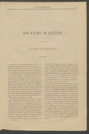 Don Fausto de Elhuyar. - (Concluye.) : Rasgos biográficos.