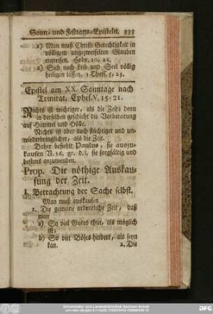 Epistel am XX. Sonntage nach Trinitat. Ephes. V, 15 - 21.
